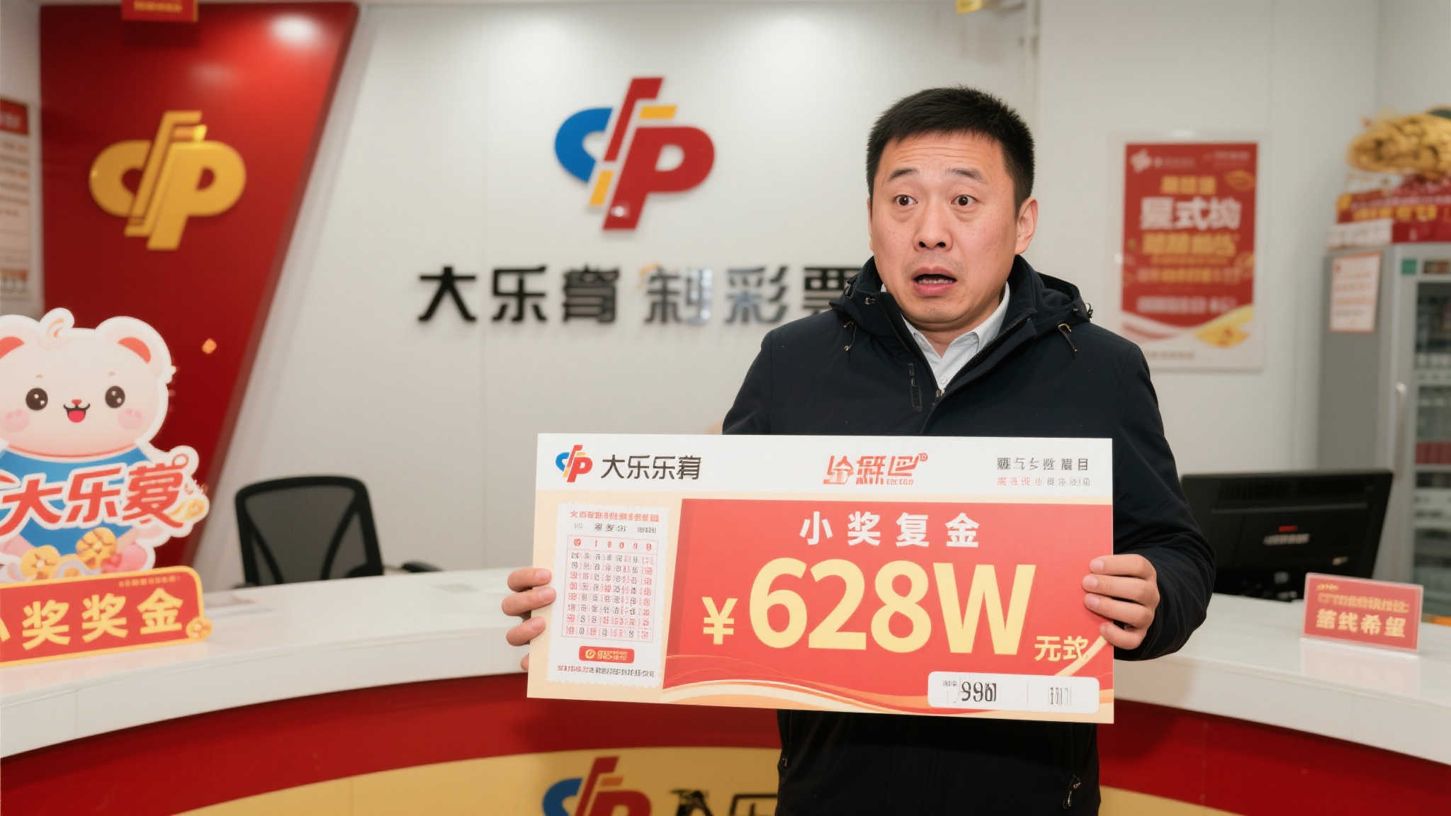 男子凭小复式票揽获大乐透628万，兑奖时仍感难以置信